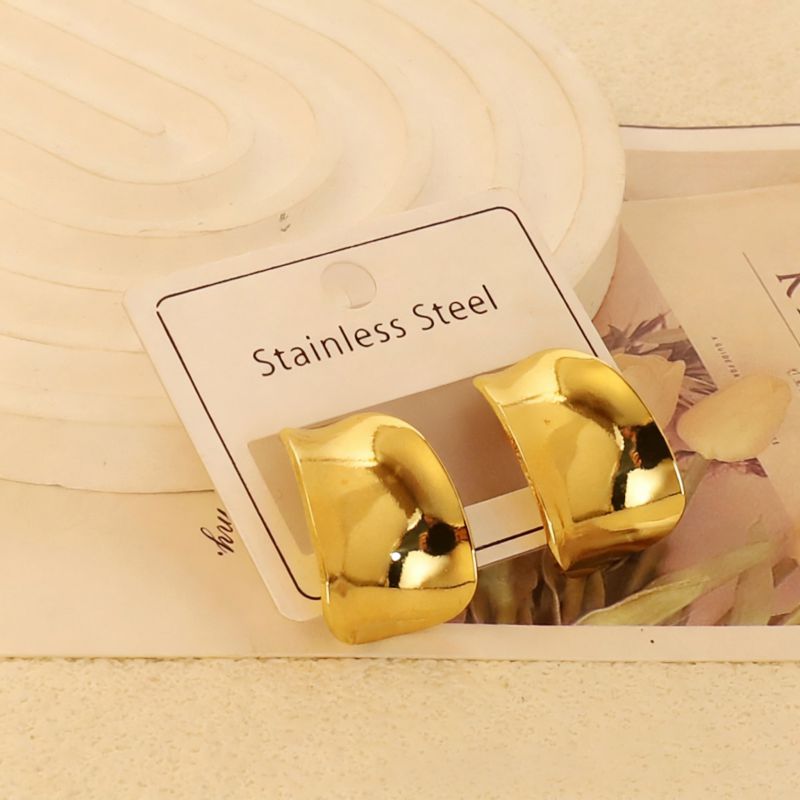 Gold Style 104 Stainless Steel Bow Earrings