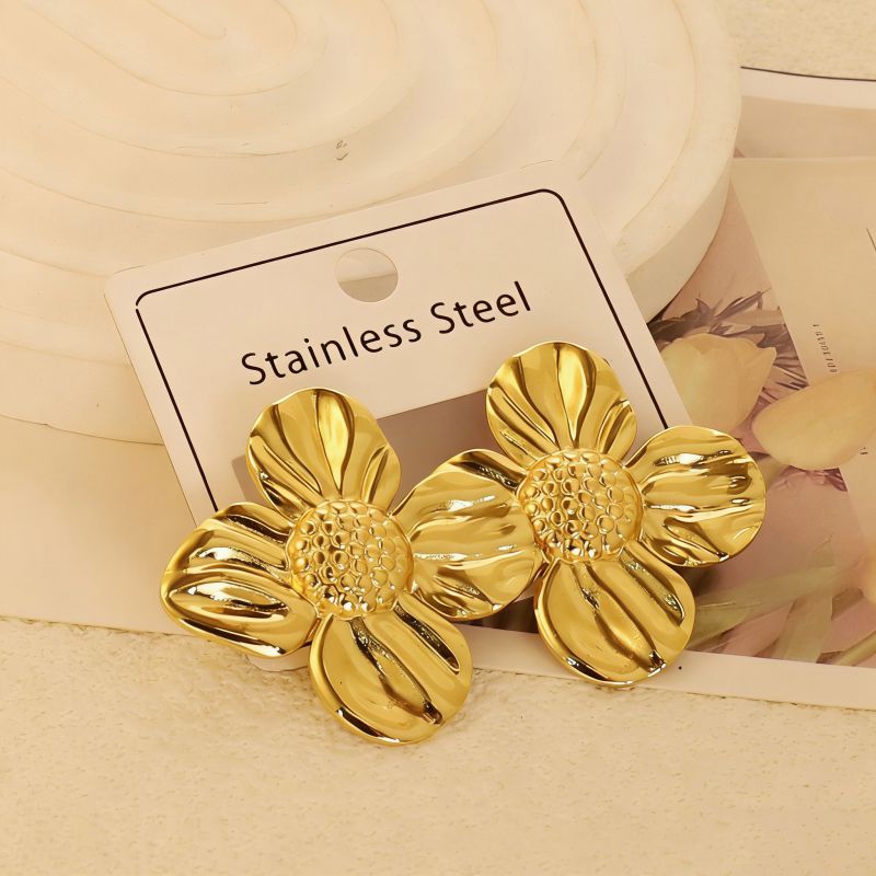 Gold Style 104 Stainless Steel Bow Earrings
