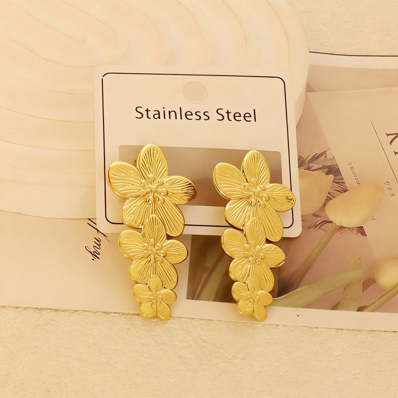 Gold Style 104 Stainless Steel Bow Earrings