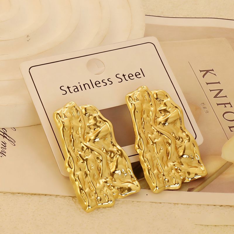 Gold Style 104 Stainless Steel Bow Earrings