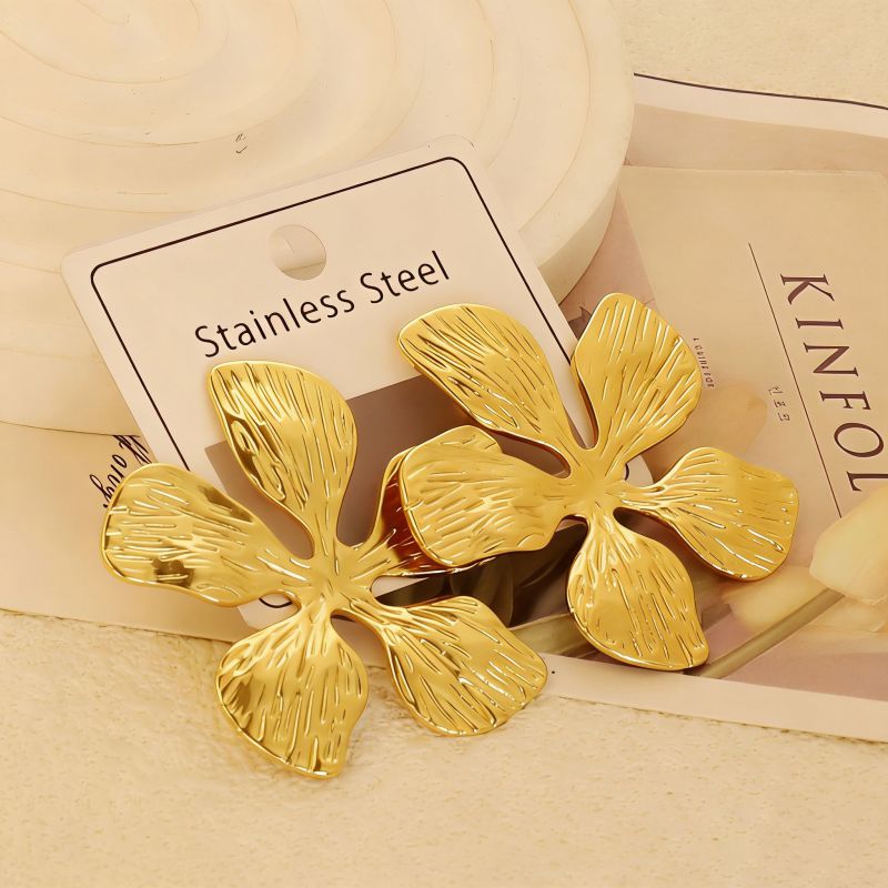 Gold Style 104 Stainless Steel Bow Earrings