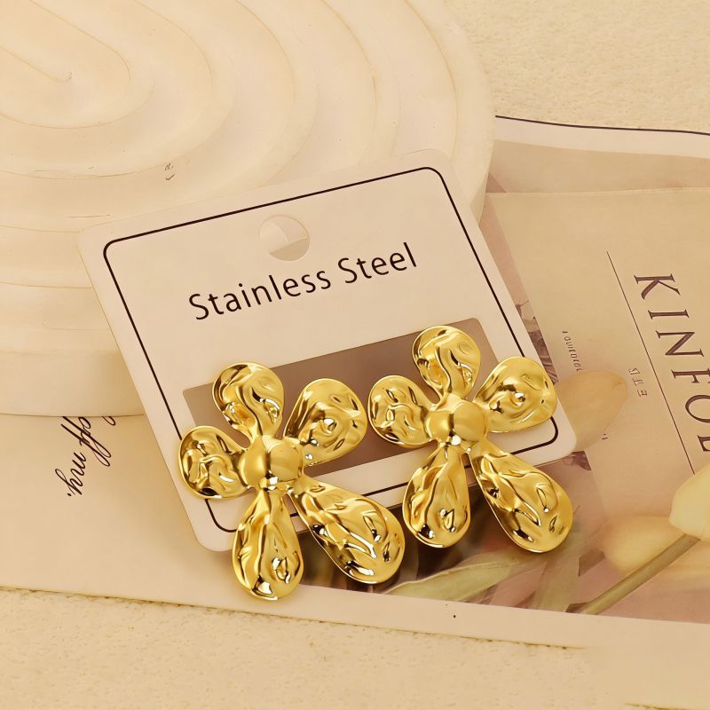 Gold Style 104 Stainless Steel Bow Earrings