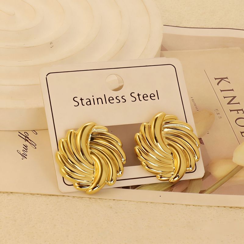 Gold Style 104 Stainless Steel Bow Earrings