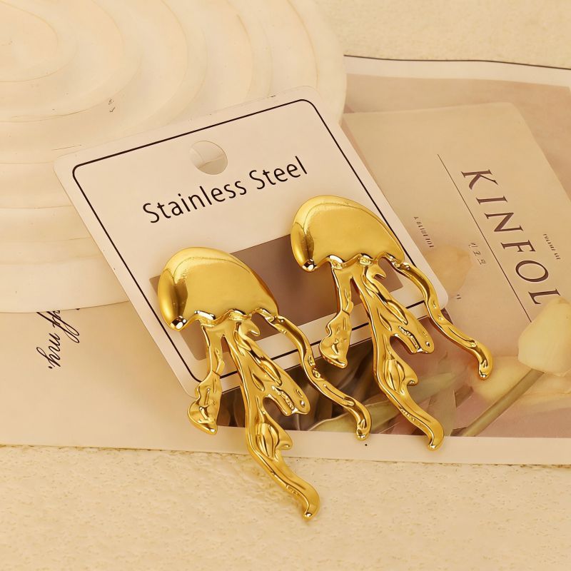 Gold Style 51 Stainless Steel Bow Earrings