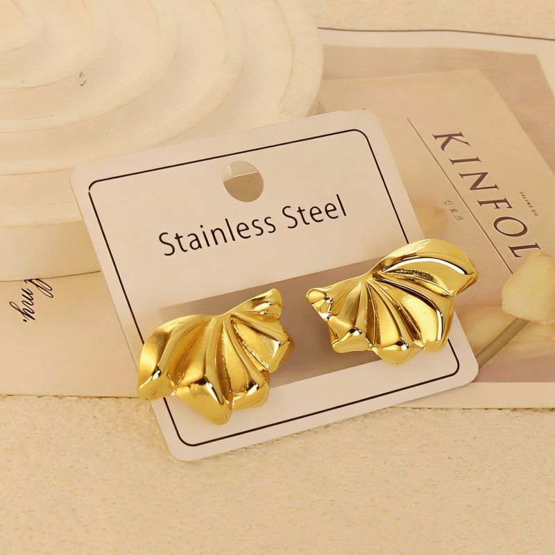 Gold Style 51 Stainless Steel Bow Earrings