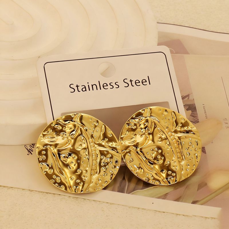 Gold Style 51 Stainless Steel Bow Earrings
