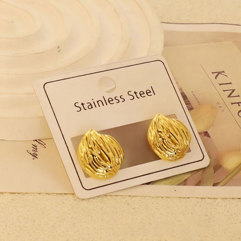 Gold Style 51 Stainless Steel Bow Earrings