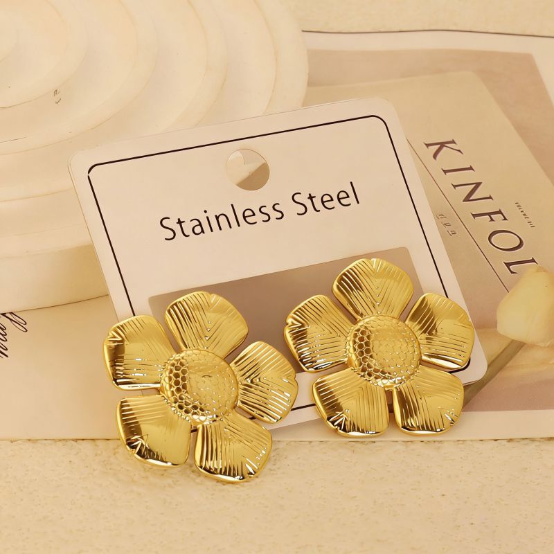 Gold Style 51 Stainless Steel Bow Earrings