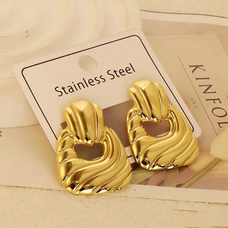 Gold Style 51 Stainless Steel Bow Earrings
