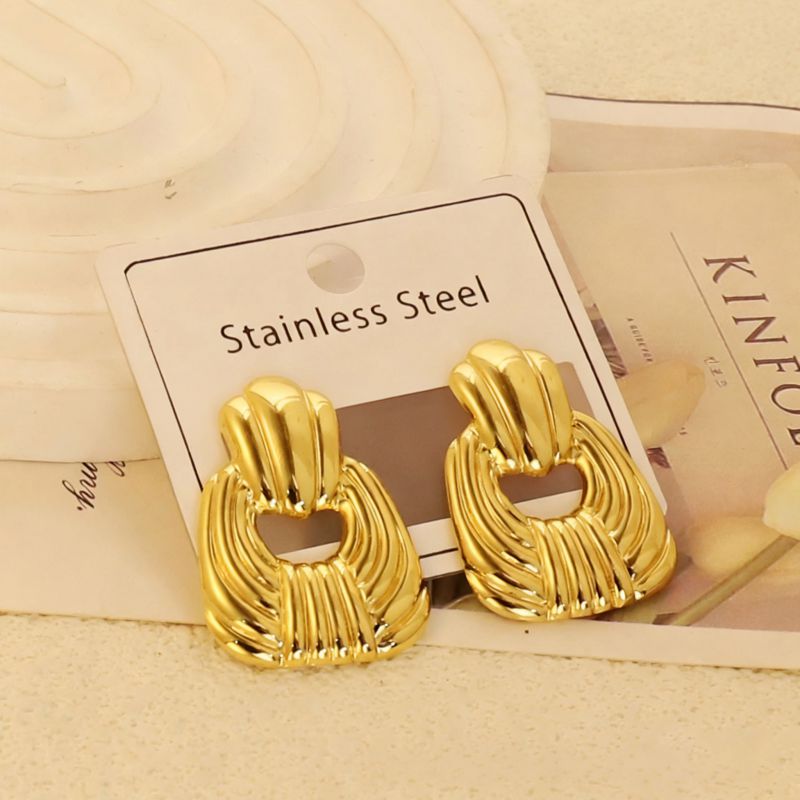 Gold Style 51 Stainless Steel Bow Earrings
