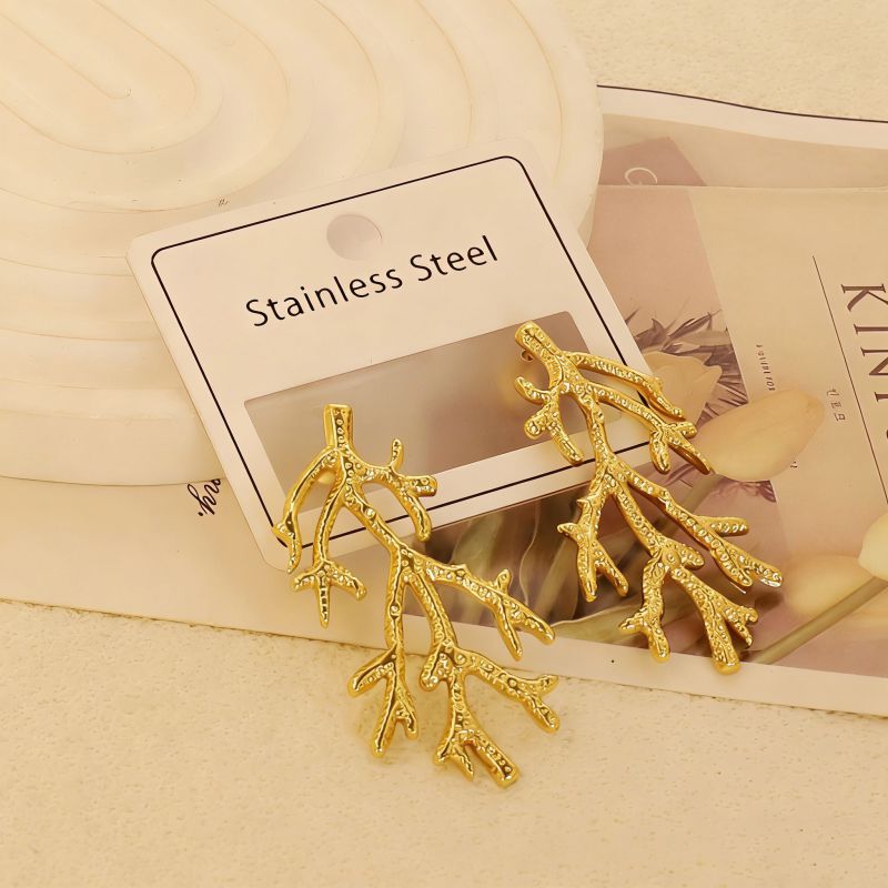 Gold Style 51 Stainless Steel Bow Earrings