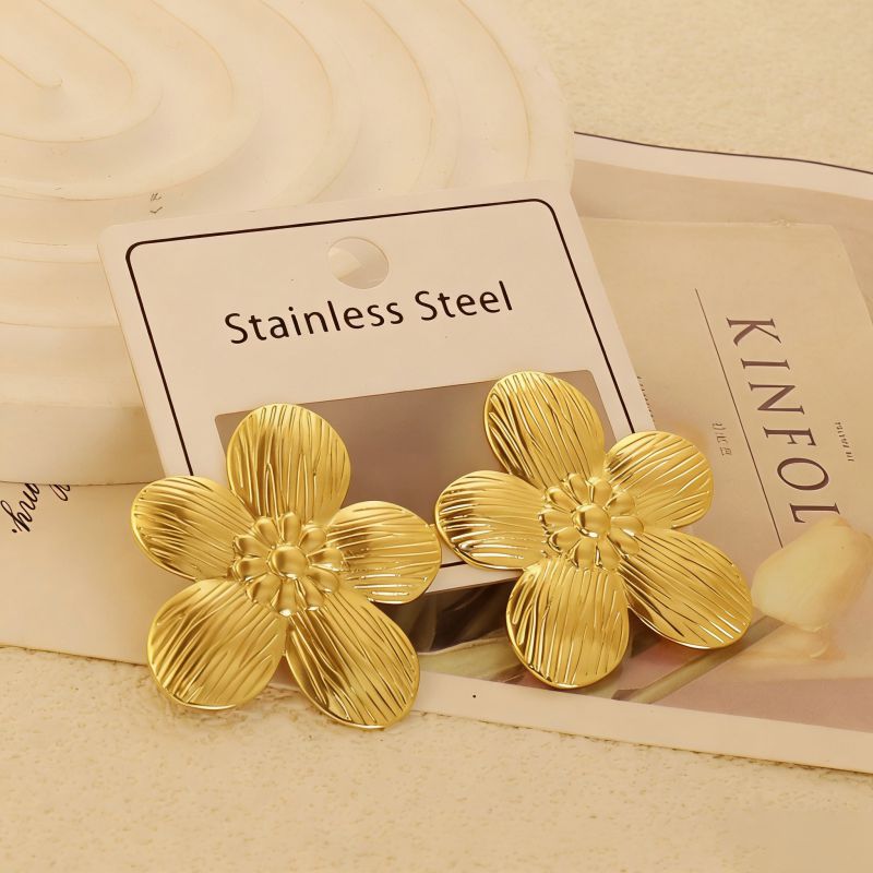 Gold Style 51 Stainless Steel Bow Earrings