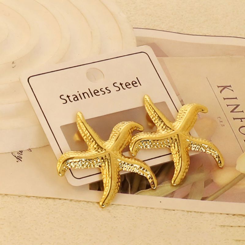 Gold Style 51 Stainless Steel Bow Earrings