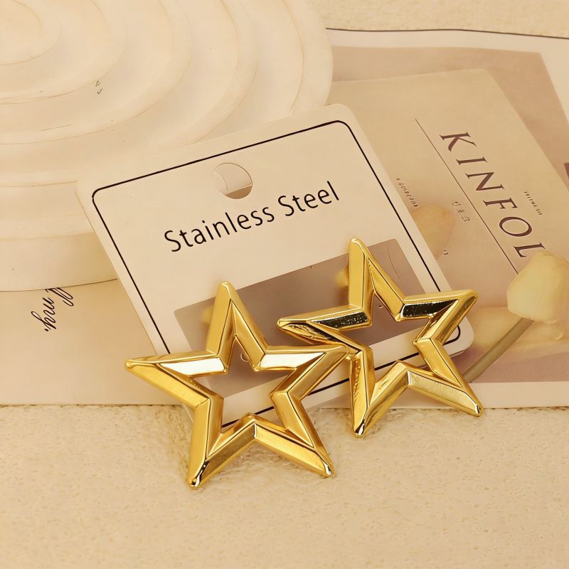 Gold Style 51 Stainless Steel Bow Earrings