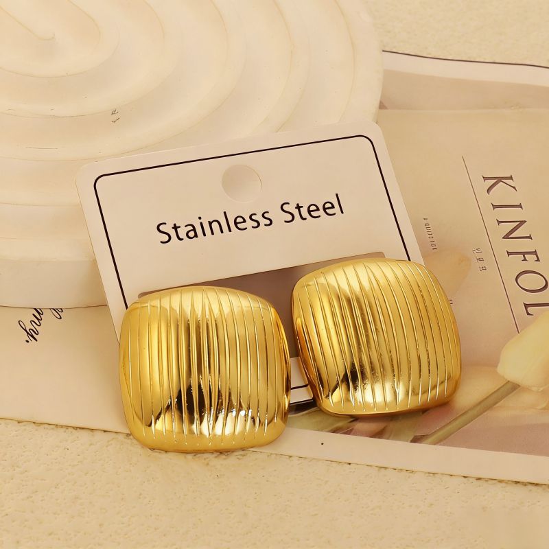 Gold Style 51 Stainless Steel Bow Earrings