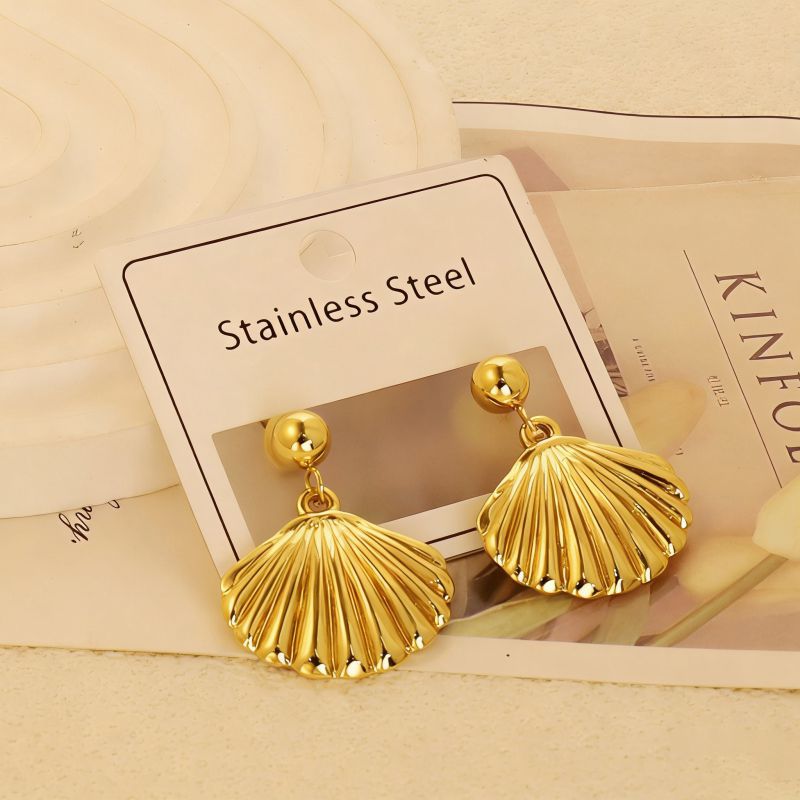 Gold Style 51 Stainless Steel Bow Earrings