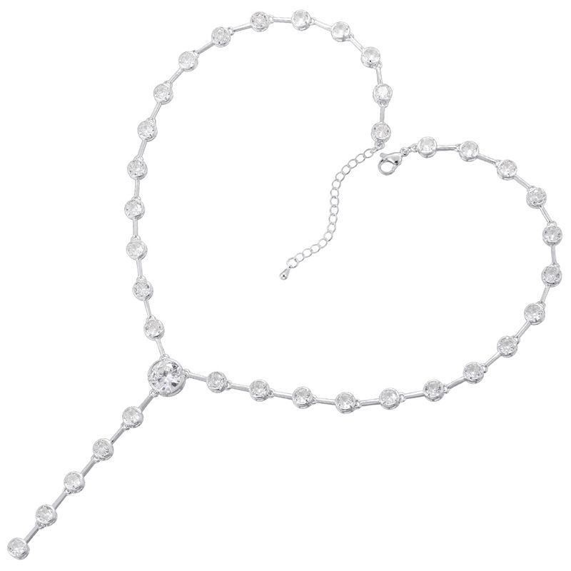 Gold Teardrop Bamboo Necklace Copper Diamond Teardrop Necklace