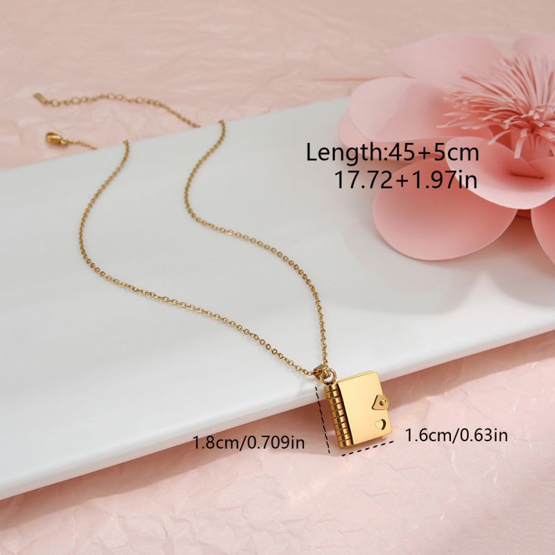 Golden 3# Stainless Steel Diamond-encrusted Handbag Necklace