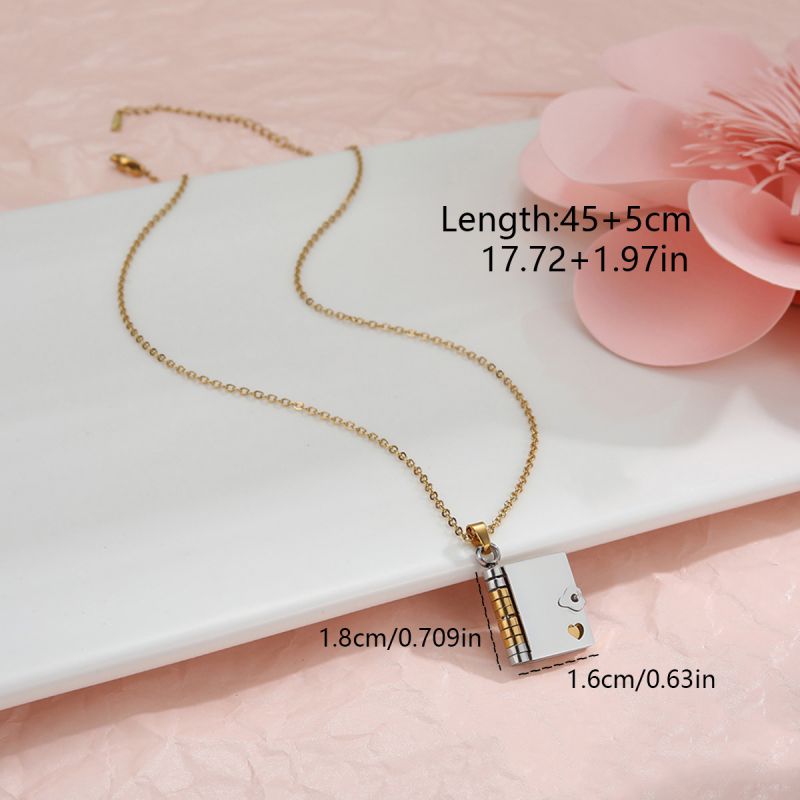 Golden 3# Stainless Steel Diamond-encrusted Handbag Necklace