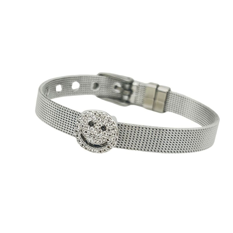 Golden Bear Stainless Steel Diamond-encrusted Bear Watch Strap Bracelet