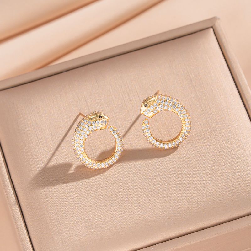 Golden Leopard Set Copper And Diamond-encrusted Leopard Earring And Necklace Set