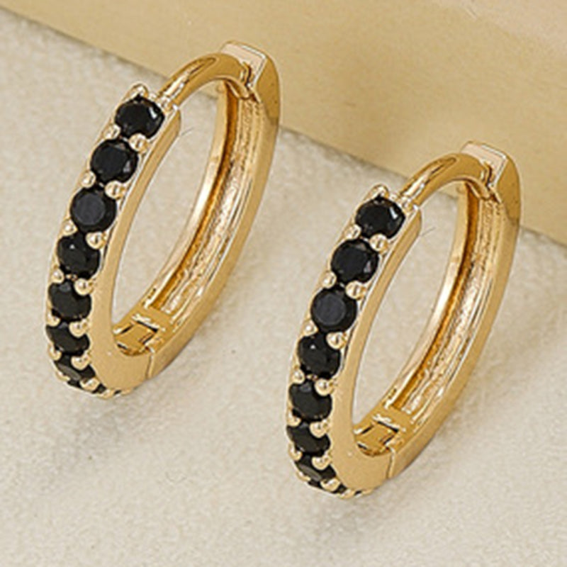 Golden Water Drops Copper Diamond Teardrop-shaped Hoop Earrings