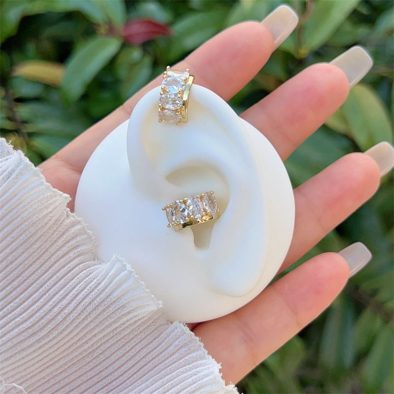 Heart Gold Copper Diamond Heart Earrings