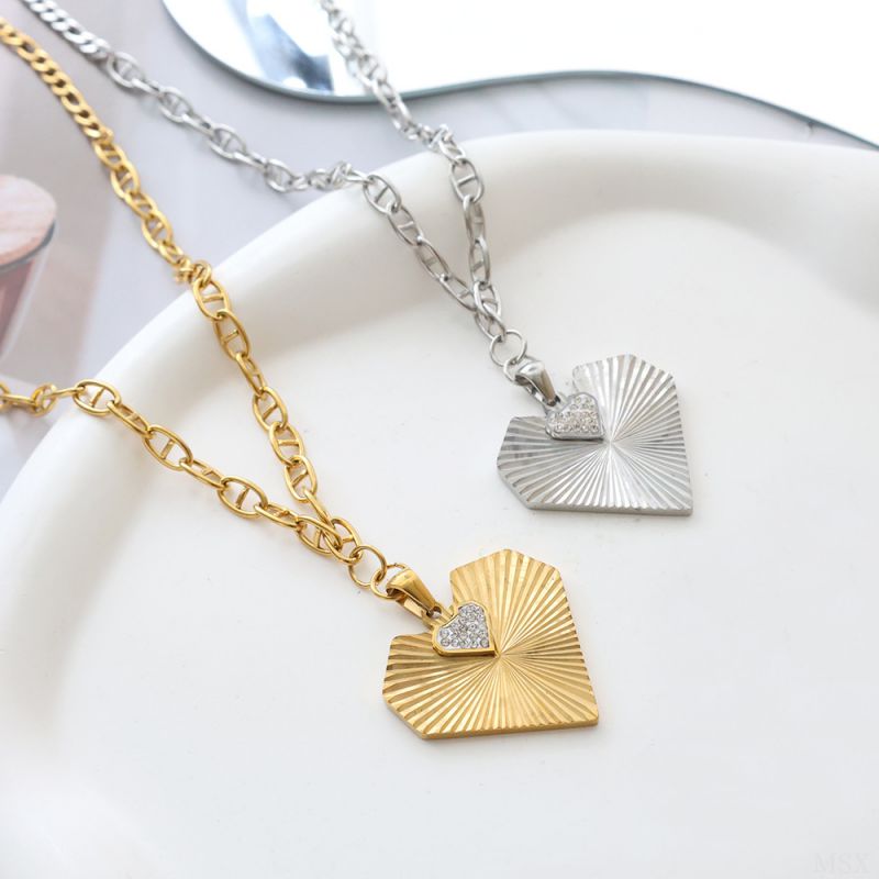 Heart Star Necklace-gold Titanium Steel Heart Necklace