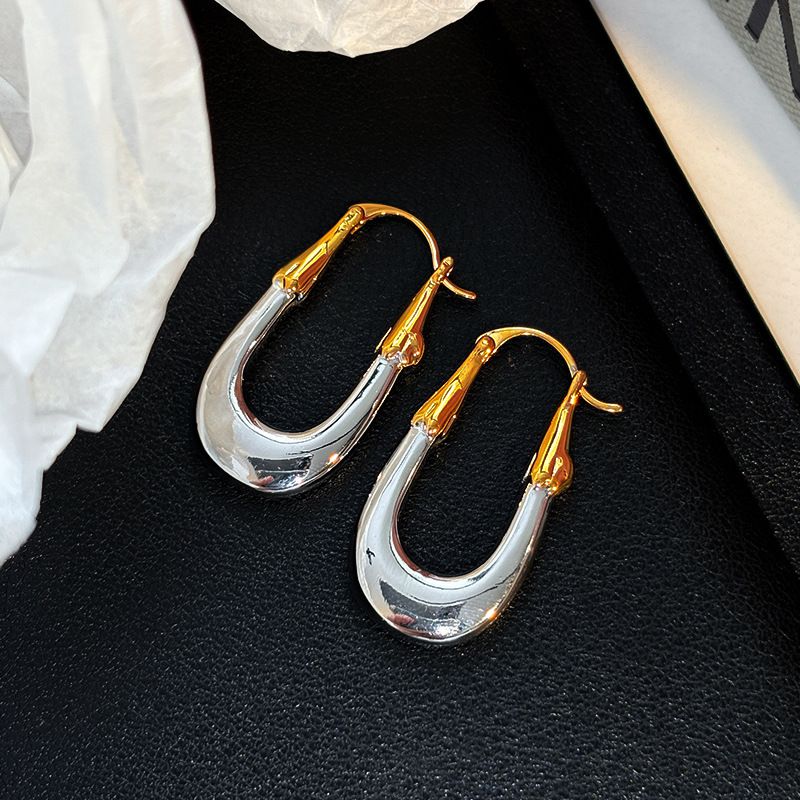 Intermetallic Copper Oval Earrings