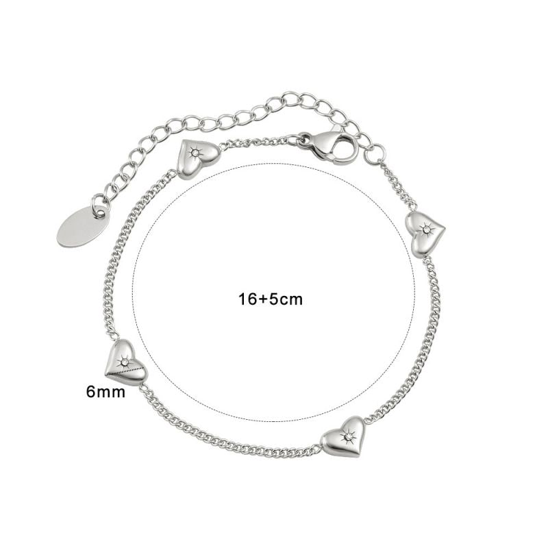 Item 2 Titanium Steel Beaded Love Five-pointed Star Geometric Bracelet