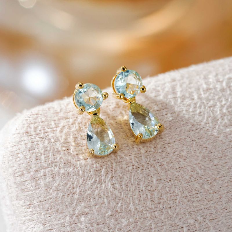 January Copper And Diamond-encrusted Teardrop Earrings