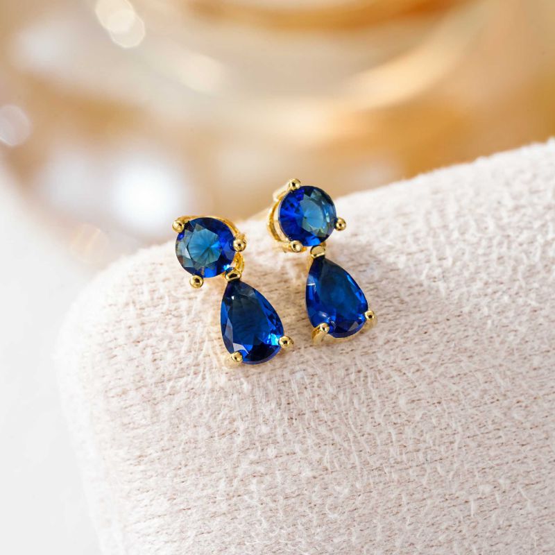 January Copper And Diamond-encrusted Teardrop Earrings