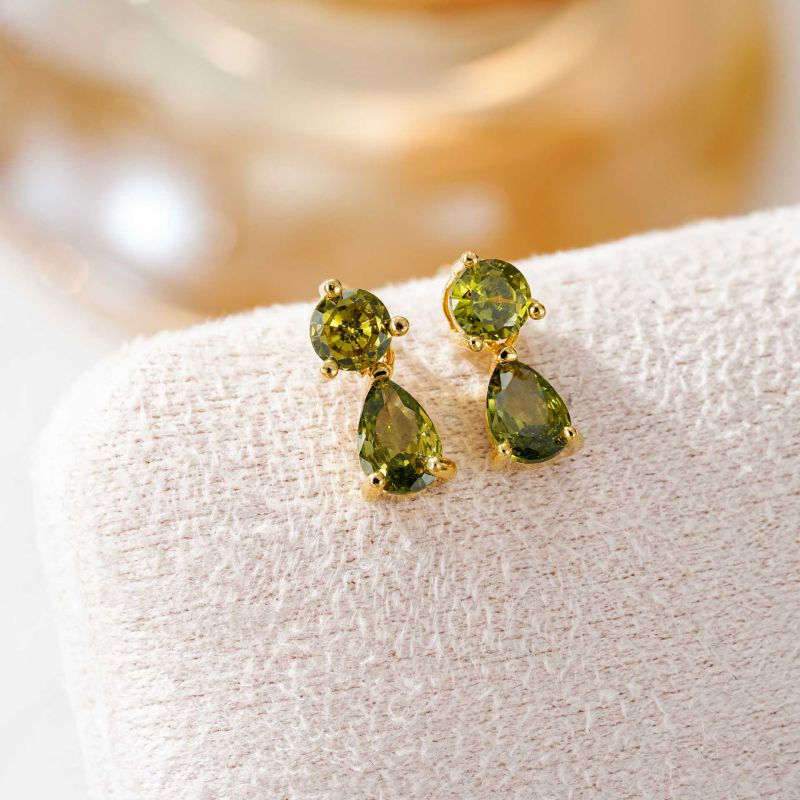 January Copper And Diamond-encrusted Teardrop Earrings