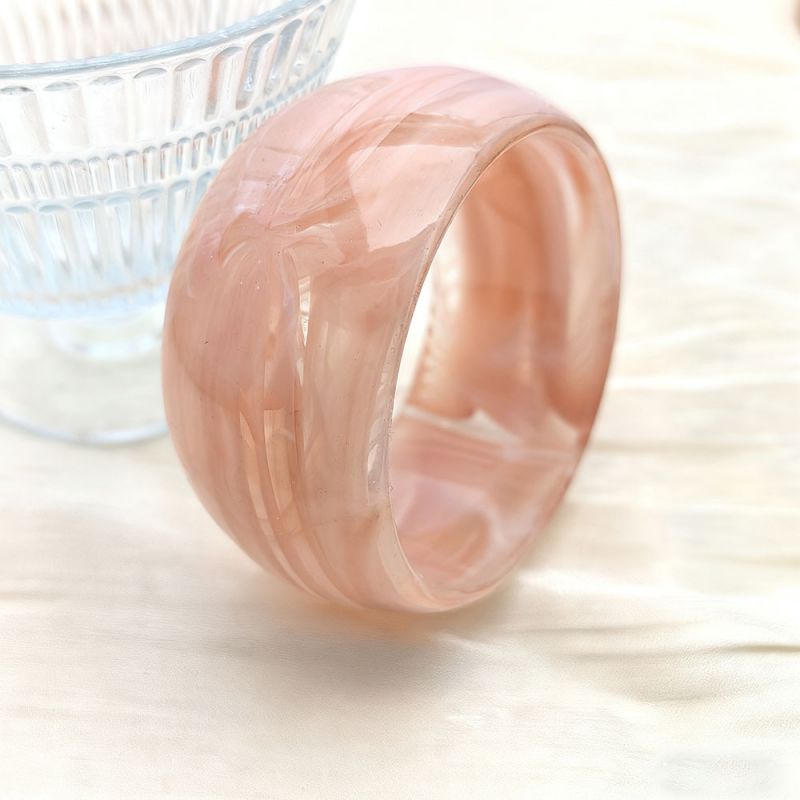 Jet Black Irregularly Shaped Resin Bracelet