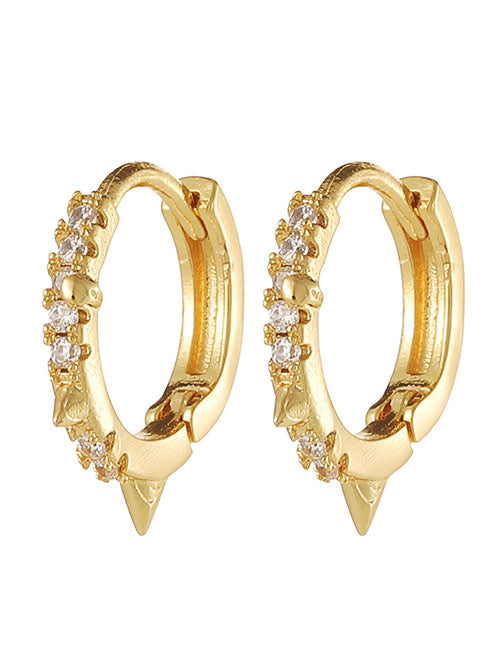 Fashion 1# Copper Inlaid Diamond Geometric Ear Ring