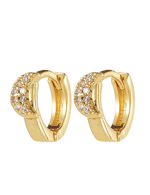 Fashion 1# Copper Inlaid Diamond Geometric Ear Ring