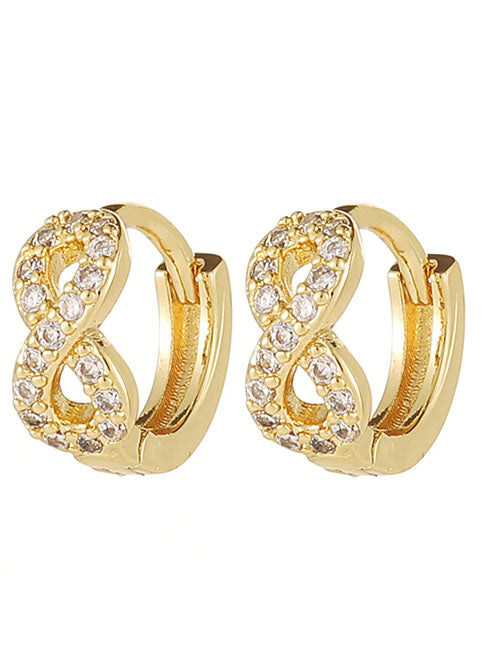 Fashion 1# Copper Inlaid Diamond Geometric Ear Ring