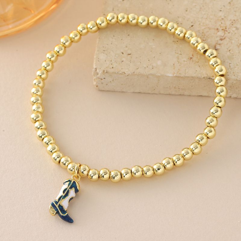 Ladybug Bracelet Gold-plated Copper Beaded Ladybug Bracelet