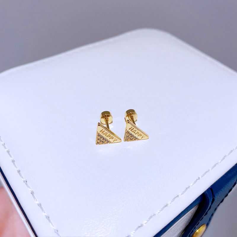 Large Gold Bow Titanium Steel Diamond-encrusted Bow Earrings