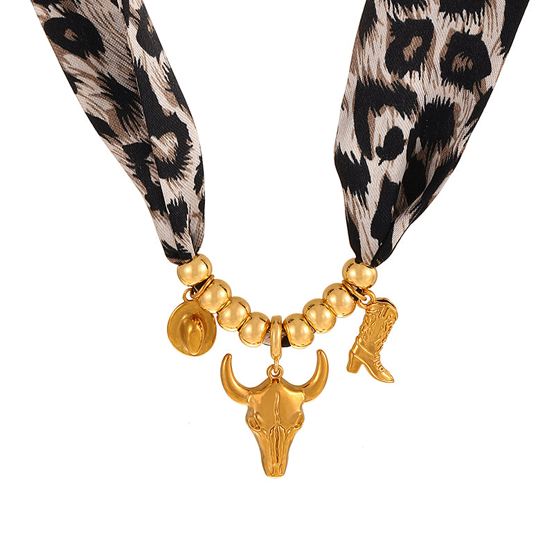 Leopard Print 1 Alloy Western Cowboy Series Leopard Print Necklace