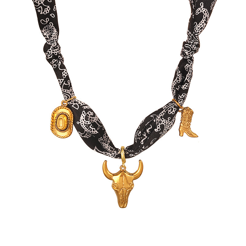 Leopard Print 1 Alloy Western Cowboy Series Leopard Print Necklace