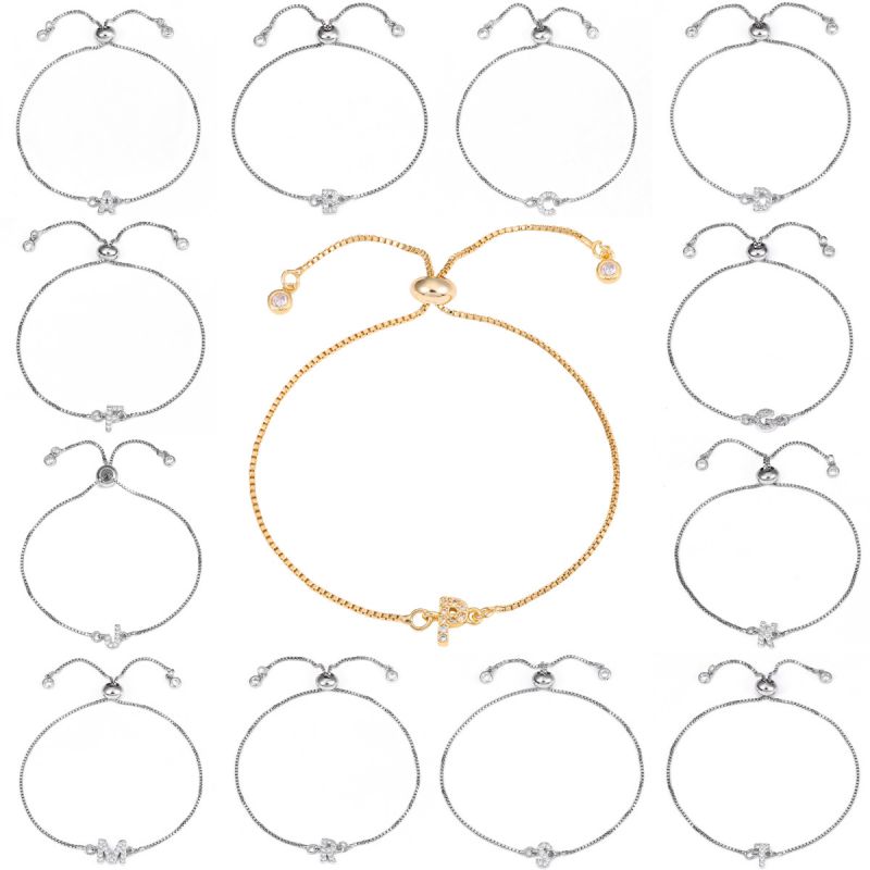 Letter:a Copper Diamond 26 Letter Bracelet