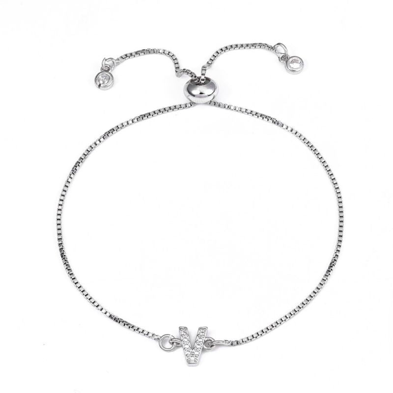 Letter:a Copper Diamond 26 Letter Bracelet