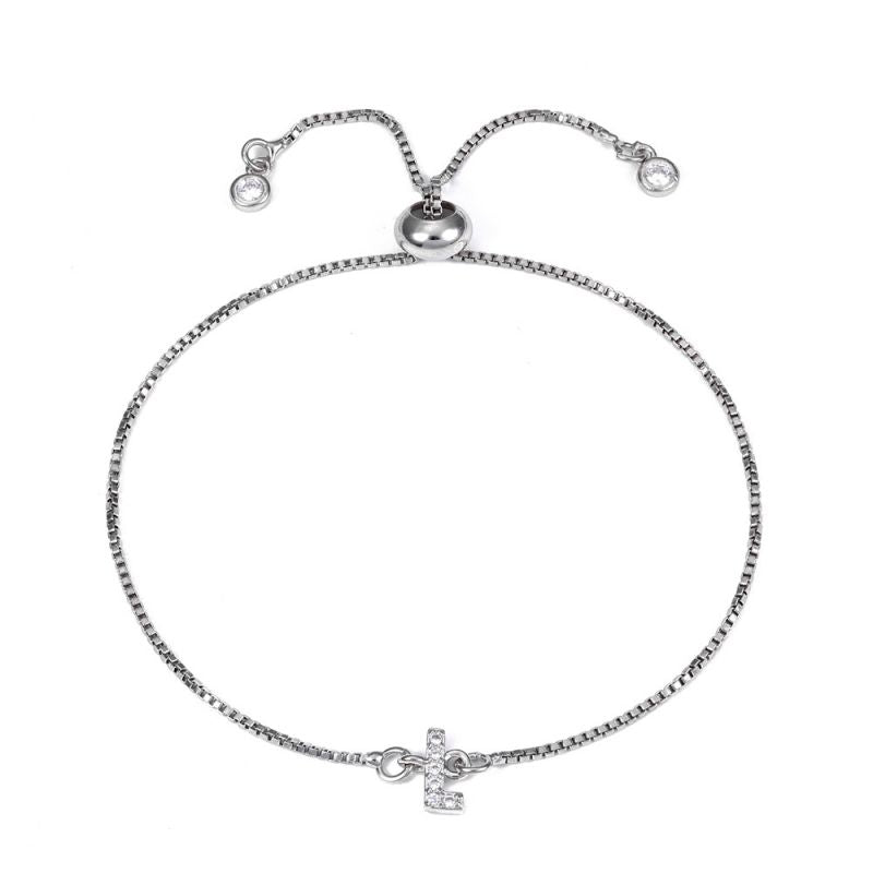 Letter:a Copper Diamond 26 Letter Bracelet