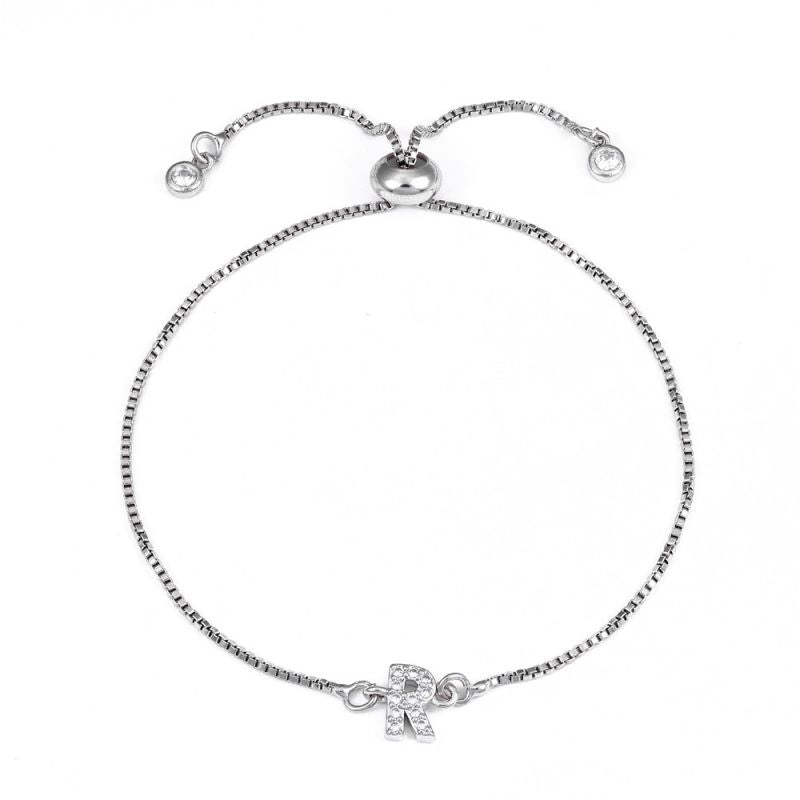 Letter:a Copper Diamond 26 Letter Bracelet