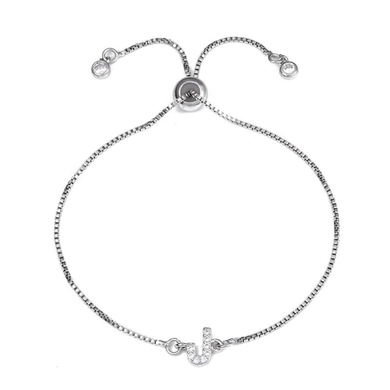 Letter:a Copper Diamond 26 Letter Bracelet