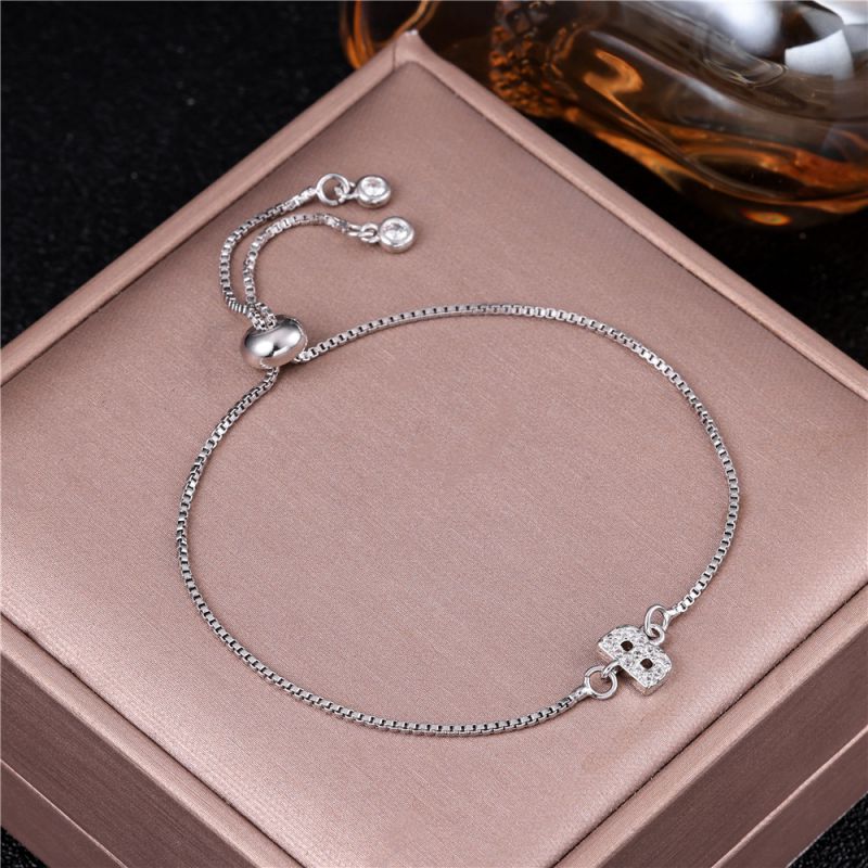 Letter:a Copper Diamond 26 Letter Bracelet