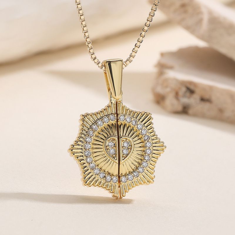 Love Copper And Diamond Heart Necklace