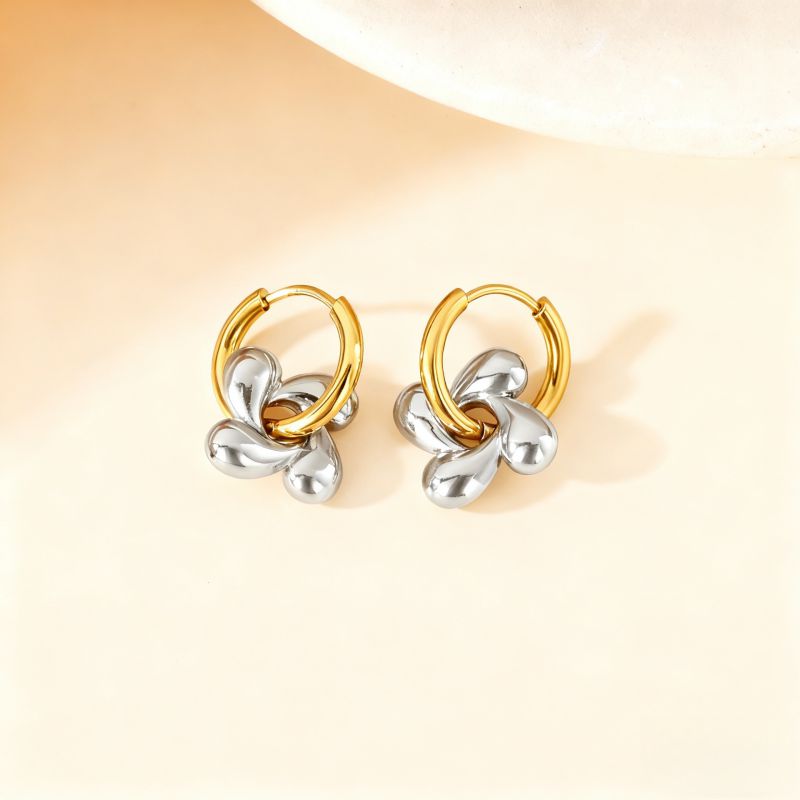 Love Silver Titanium Steel Heart Earrings