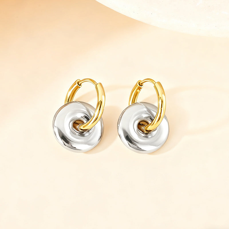 Love Silver Titanium Steel Heart Earrings